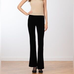 Avenue Montaigne Bellini Black Velvet Flare Pants Sz 4 Pull On Minimalist Luxury